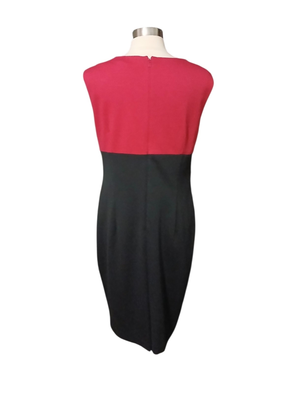 Kasper | Pink and Black Colorblock Midi Sheath Dress Size 16 - Picture 5 of 5